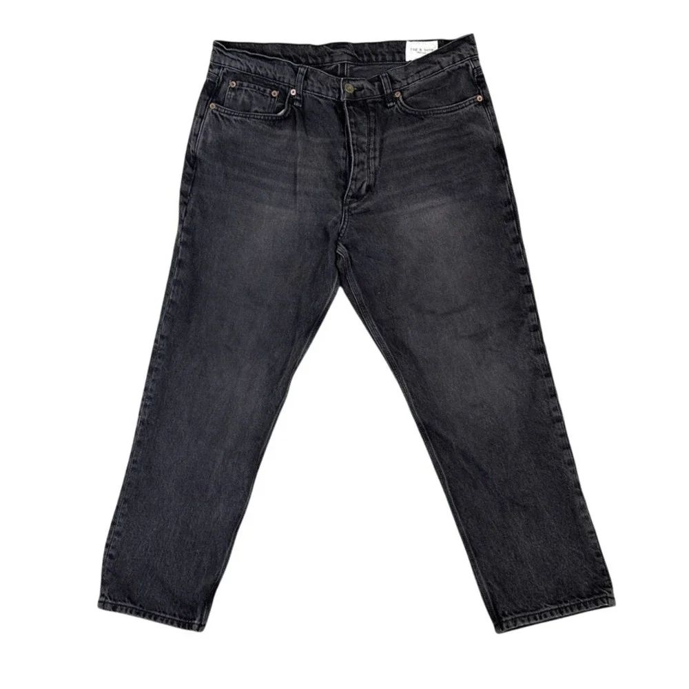 Rag & Bone Highland Washed Black Cotton Button Fly Jeans Size 34 MED22P1238BBHI